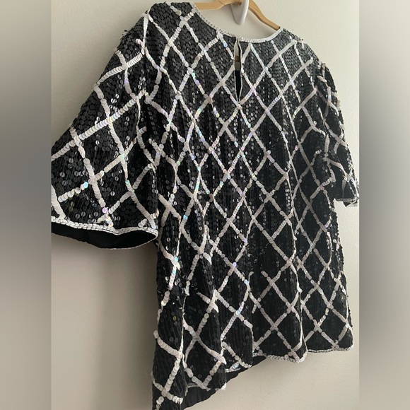 Beautiful Elegant SequinS Plus Size  Pullover Tunic Blouse Top - Picture 4 of 12